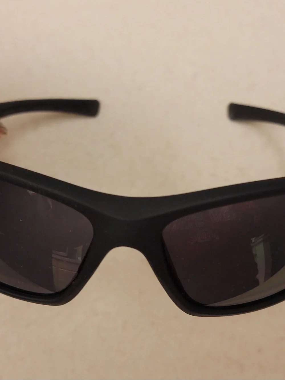 Matte Black Wrap-Style Sunglasses